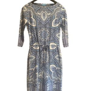 J.McLaughlin 3/4 sleeve, bateau neckline & tie